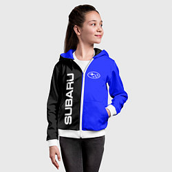 Толстовка на молнии детская SUBARU, цвет: 3D-белый — фото 2