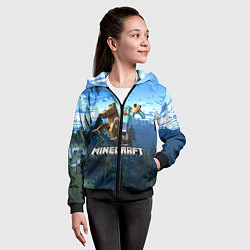 Толстовка на молнии детская Minecraft Майнкрафт, цвет: 3D-черный — фото 2