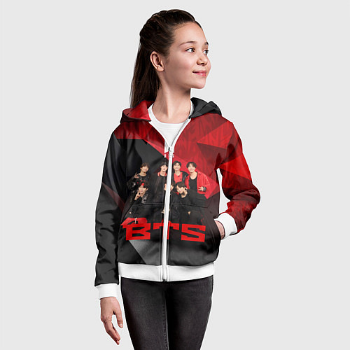 Детская толстовка на молнии BTS / 3D-Белый – фото 4