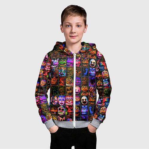 Детская толстовка на молнии Five Nights At Freddy's / 3D-Меланж – фото 3