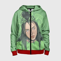 Толстовка на молнии детская Billie Eilish, цвет: 3D-красный