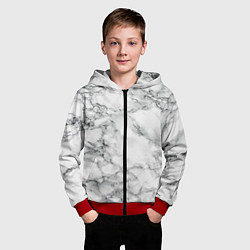 Толстовка на молнии детская Мрамор, цвет: 3D-красный — фото 2