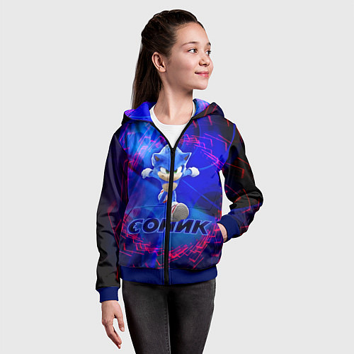 Детская толстовка на молнии СОНИК / 3D-Синий – фото 4