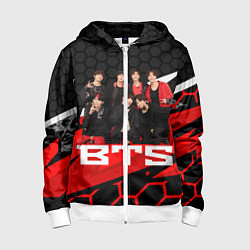 Толстовка на молнии детская BTS, цвет: 3D-белый
