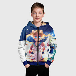 Толстовка на молнии детская SAILOR MOON, цвет: 3D-синий — фото 2