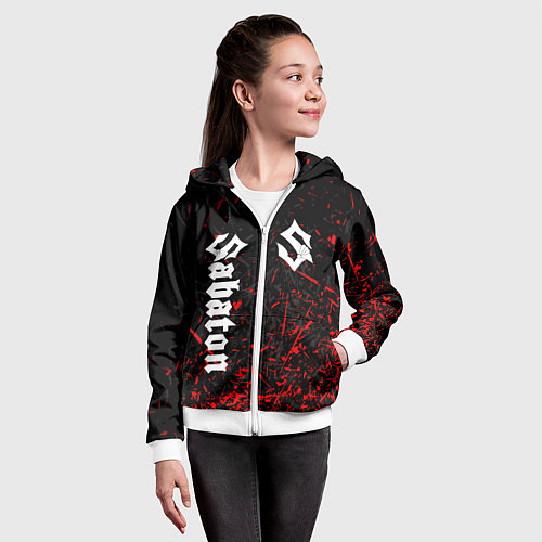 Детская толстовка на молнии SABATON / 3D-Белый – фото 4