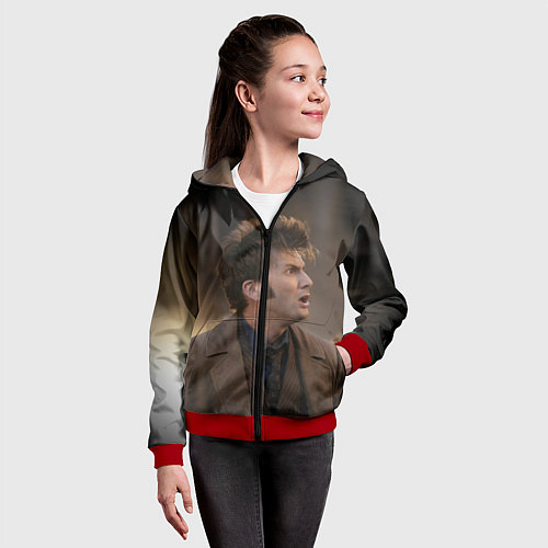 Детская толстовка на молнии 10th DOCTOR WHO / 3D-Красный – фото 4