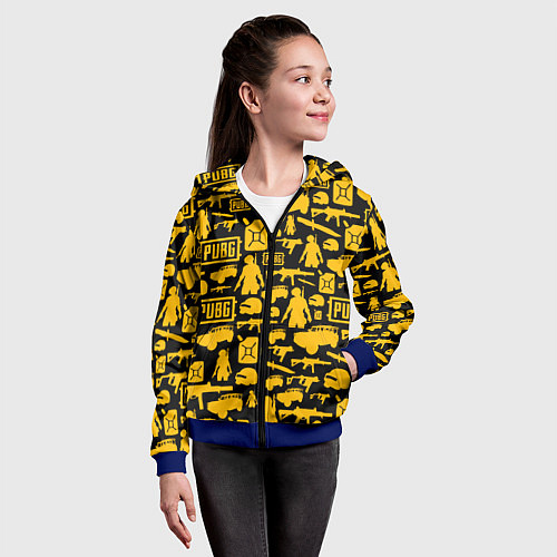 Детская толстовка на молнии PUBG / 3D-Синий – фото 4