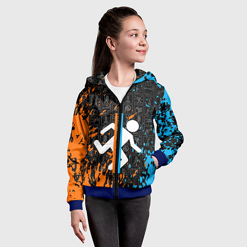 Детская толстовка на молнии PORTAL 2 / 3D-Синий – фото 4