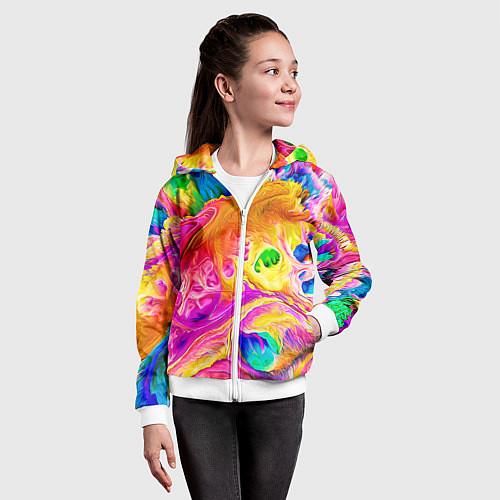 Детская толстовка на молнии TIE DYE / 3D-Белый – фото 4