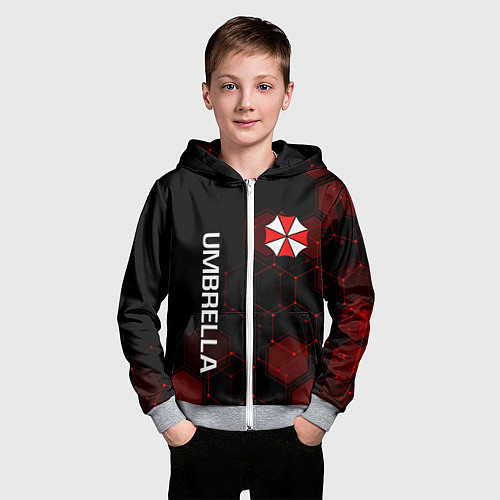 Детская толстовка на молнии UMBRELLA CORP / 3D-Меланж – фото 3