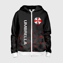 Толстовка на молнии детская UMBRELLA CORP, цвет: 3D-белый