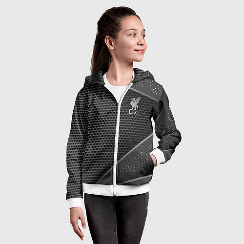 Детская толстовка на молнии Liverpool FC / 3D-Белый – фото 4