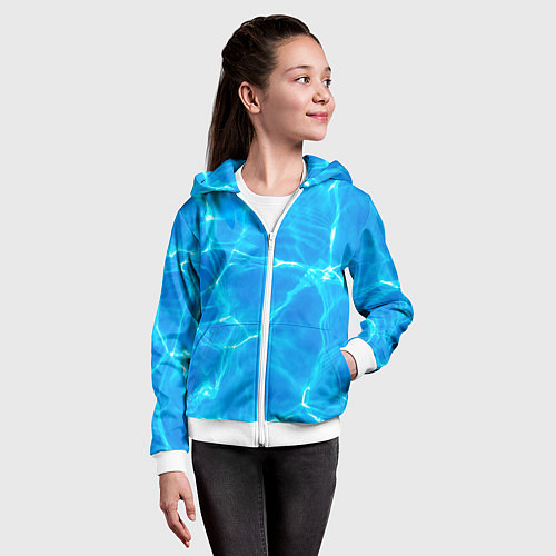 Детская толстовка на молнии Вода / 3D-Белый – фото 4