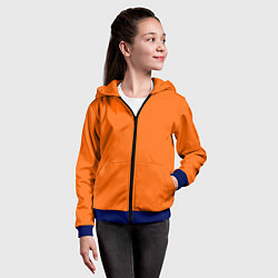 Толстовка на молнии детская Цвет апельсиновая корка, цвет: 3D-синий — фото 2