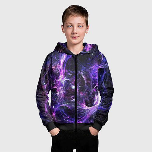 Детская толстовка на молнии SPACE / 3D-Черный – фото 3