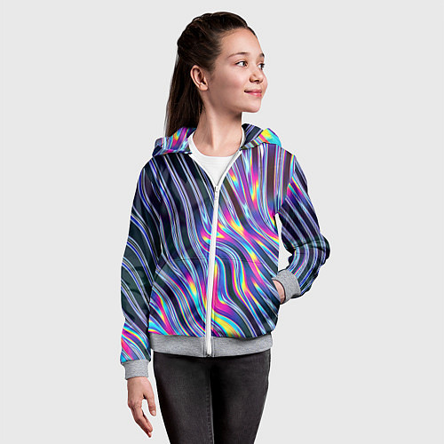 Детская толстовка на молнии DIGITAL ABSTRACT / 3D-Меланж – фото 4