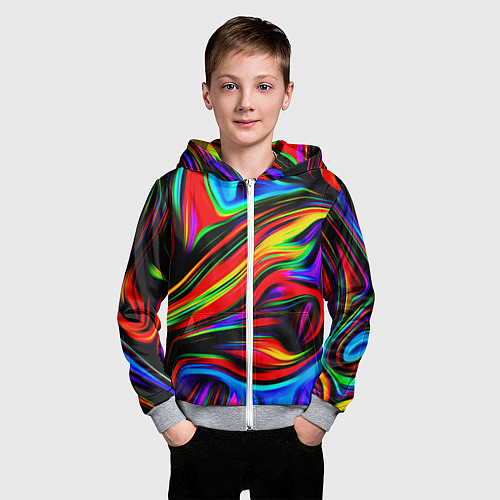 Детская толстовка на молнии ABSTRACT / 3D-Меланж – фото 3