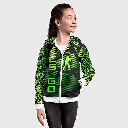 Детская толстовка на молнии CS GO Oko / 3D-Белый – фото 4