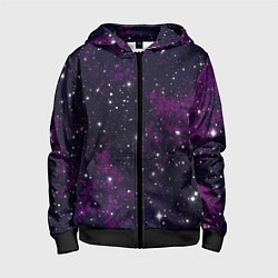 Толстовка на молнии детская Космос, цвет: 3D-черный