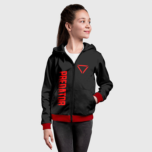 Детская толстовка на молнии PREDATOR / 3D-Красный – фото 4