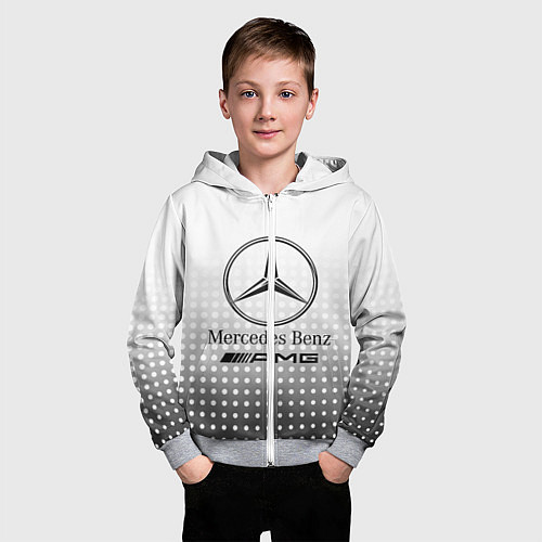 Детская толстовка на молнии Mercedes-Benz / 3D-Меланж – фото 3