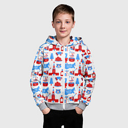 Толстовка на молнии детская РОССИЯ УЗОР, цвет: 3D-меланж — фото 2