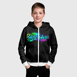 Толстовка на молнии детская Hip-Hop, цвет: 3D-белый — фото 2
