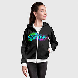 Толстовка на молнии детская Hip-Hop, цвет: 3D-белый — фото 2