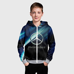 Толстовка на молнии детская Mercedes, цвет: 3D-меланж — фото 2