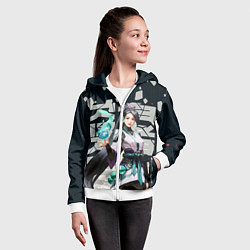 Толстовка на молнии детская Sage, цвет: 3D-белый — фото 2