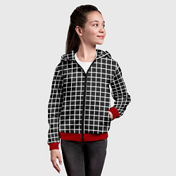 Толстовка на молнии детская Клечатая, цвет: 3D-красный — фото 2