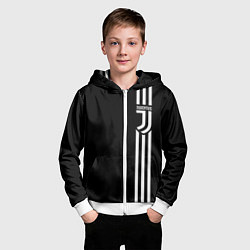 Толстовка на молнии детская JUVENTUS, цвет: 3D-белый — фото 2