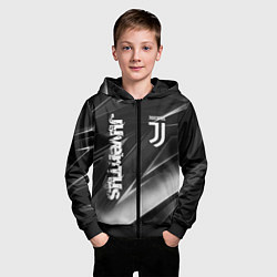 Толстовка на молнии детская JUVENTUS, цвет: 3D-черный — фото 2