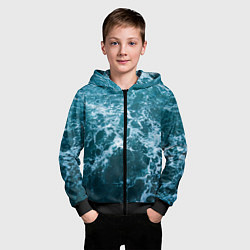 Толстовка на молнии детская Водная гладь, цвет: 3D-черный — фото 2