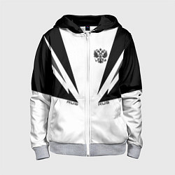 Толстовка на молнии детская Россия, цвет: 3D-меланж