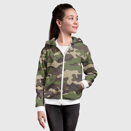 Детская толстовка на молнии МИЛИТАРИ / 3D-Белый – фото 4