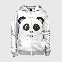 Толстовка на молнии детская Panda, цвет: 3D-меланж