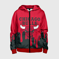 Толстовка на молнии детская Chicago Bulls, цвет: 3D-красный