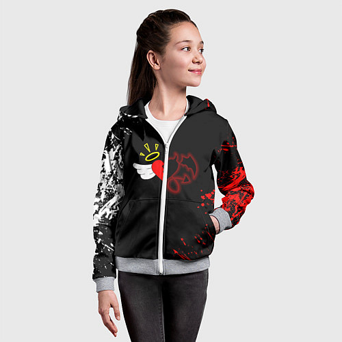 Детская толстовка на молнии Добро и зло, Payton Moormeier / 3D-Меланж – фото 4
