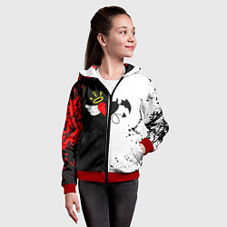 Толстовка на молнии детская Payton Moormeier спина, цвет: 3D-красный — фото 2