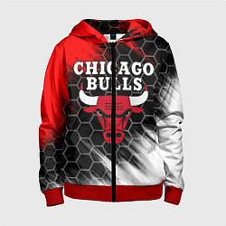 Толстовка на молнии детская CHICAGO BULLS, цвет: 3D-красный