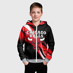 Толстовка на молнии детская CHICAGO BULLS, цвет: 3D-меланж — фото 2