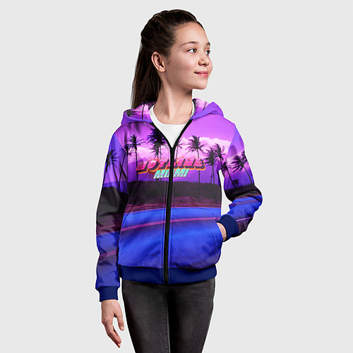 Детская толстовка на молнии HOTLINE MIAMI / 3D-Синий – фото 4