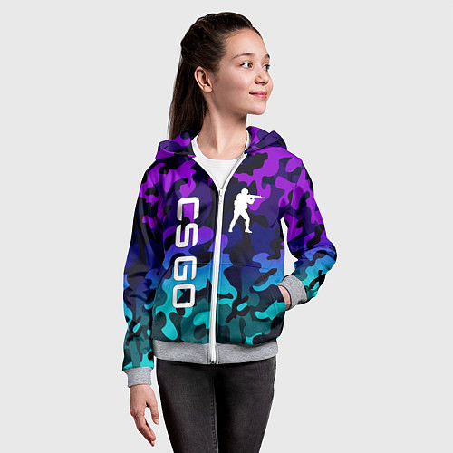 Детская толстовка на молнии CS GO / 3D-Меланж – фото 4
