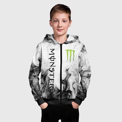 Детская толстовка на молнии MONSTER ENERGY / 3D-Черный – фото 3