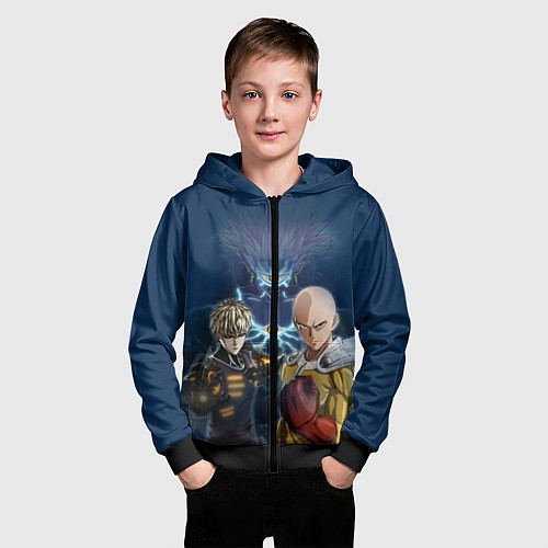 Детская толстовка на молнии One Punch Man / 3D-Черный – фото 3