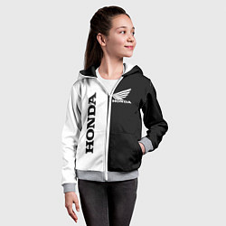 Толстовка на молнии детская HONDA, цвет: 3D-меланж — фото 2