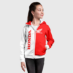 Толстовка на молнии детская HONDA, цвет: 3D-белый — фото 2
