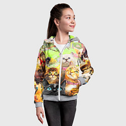 Толстовка на молнии детская КОТЫ, цвет: 3D-меланж — фото 2